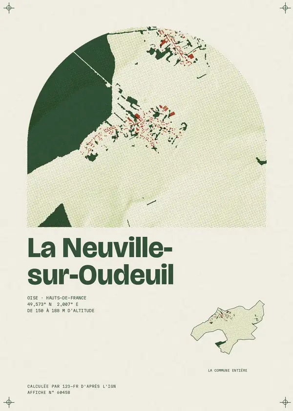 Affiche de La Neuville-sur-Oudeuil, calculée par 123-fr d'après l'IGN