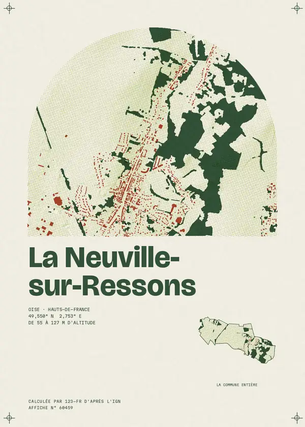 Affiche de La Neuville-sur-Ressons, calculée par 123-fr d'après l'IGN