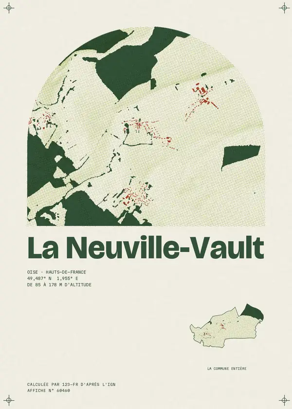 Affiche de La Neuville-Vault, calculée par 123-fr d'après l'IGN