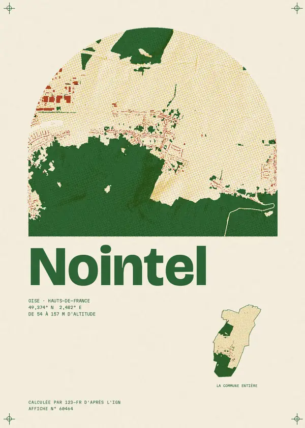 Affiche de Nointel, calculée par 123-fr d'après l'IGN