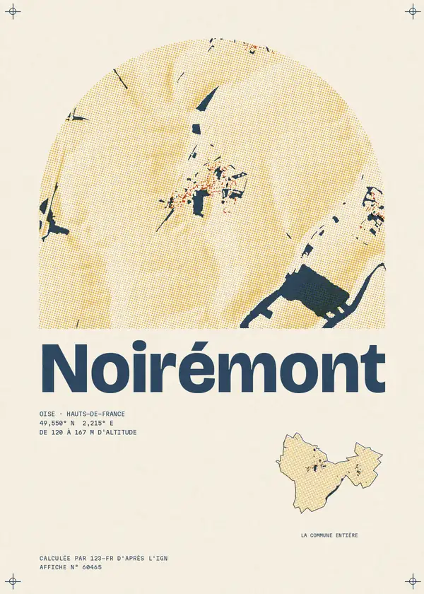 Affiche de Noirémont, calculée par 123-fr d'après l'IGN