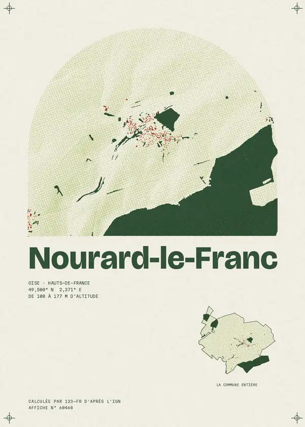 Affiche de Nourard-le-Franc, calculée par 123-fr d'après l'IGN