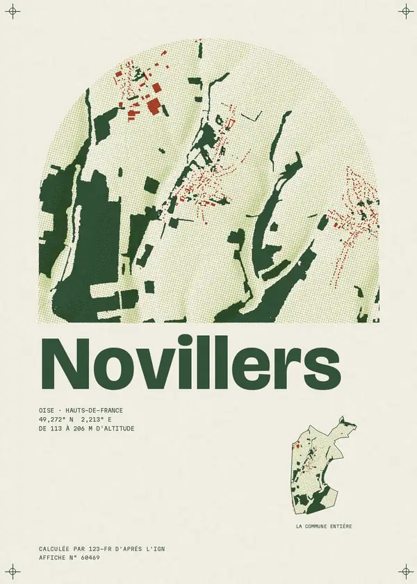 Affiche de Novillers, calculée par 123-fr d'après l'IGN