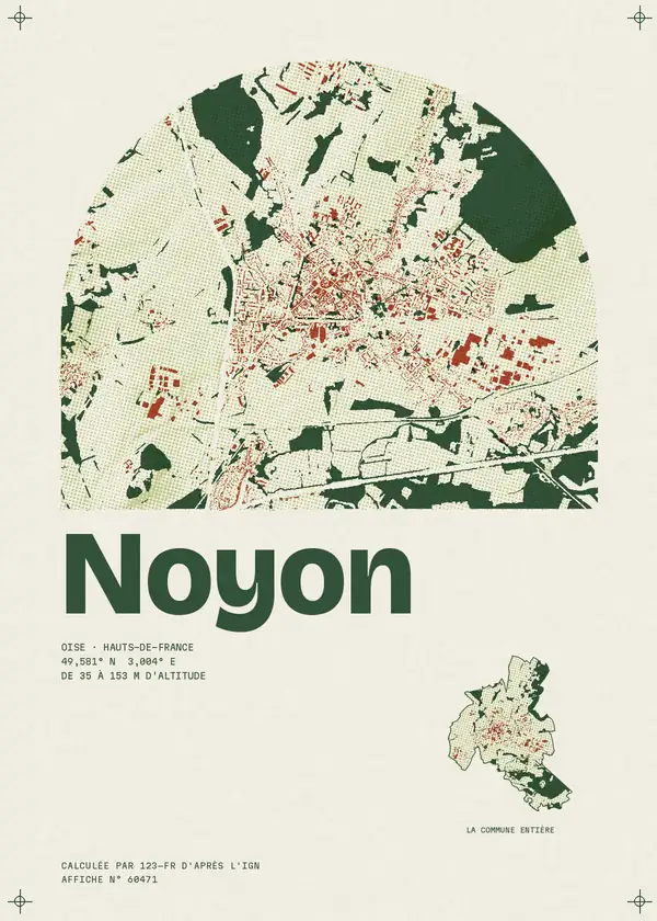 Affiche de Noyon, calculée par 123-fr d'après l'IGN