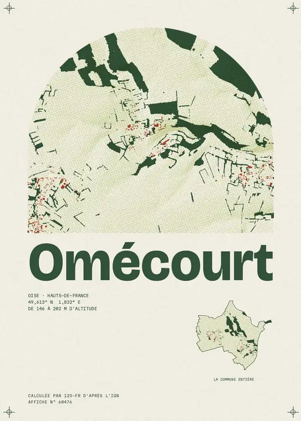 Affiche de Omécourt, calculée par 123-fr d'après l'IGN