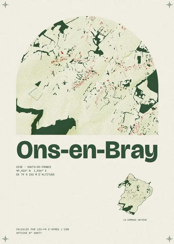 Affiche de Ons-en-Bray, calculée par 123-fr d'après l'IGN