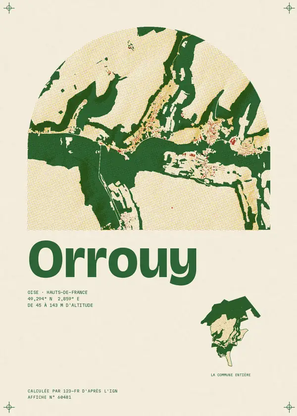 Affiche de Orrouy, calculée par 123-fr d'après l'IGN