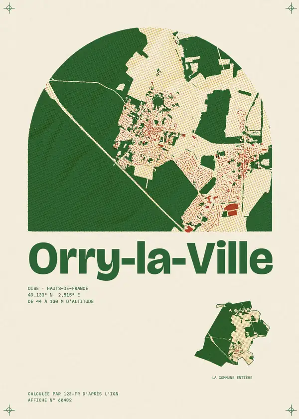 Affiche de Orry-la-Ville, calculée par 123-fr d'après l'IGN