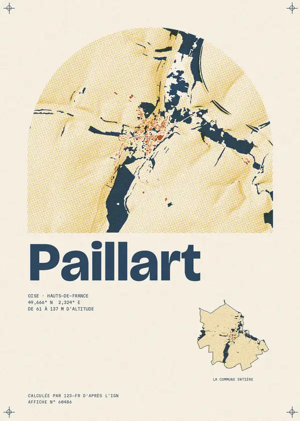 Affiche de Paillart, calculée par 123-fr d'après l'IGN