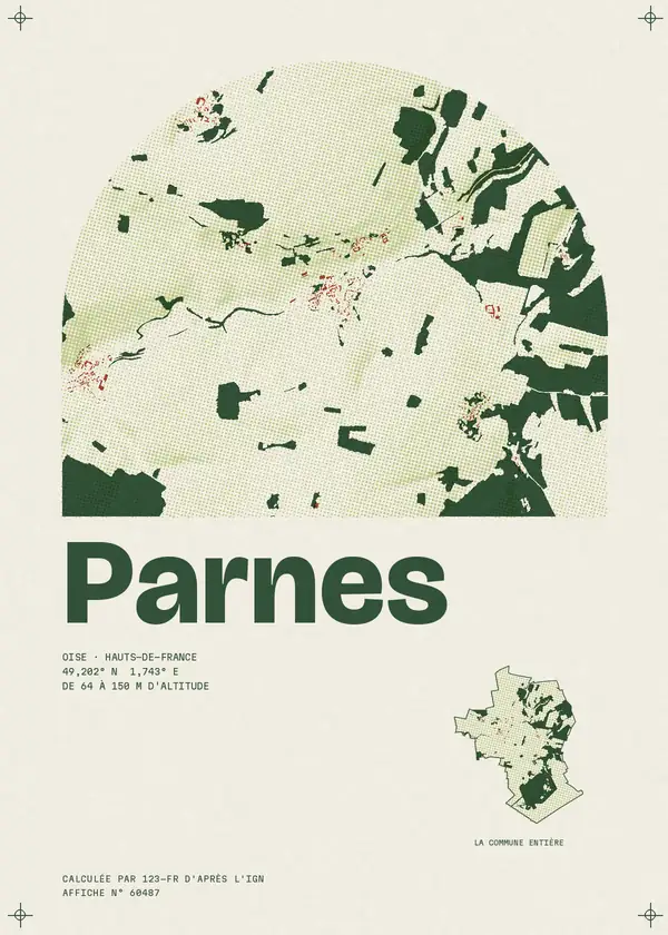 Affiche de Parnes, calculée par 123-fr d'après l'IGN