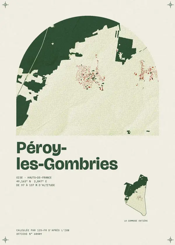 Affiche de Péroy-les-Gombries, calculée par 123-fr d'après l'IGN