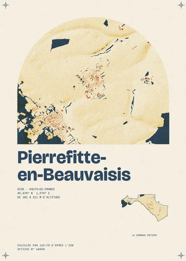 Affiche de Pierrefitte-en-Beauvaisis, calculée par 123-fr d'après l'IGN