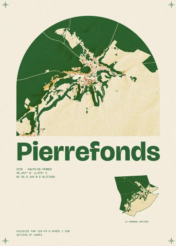 Affiche de Pierrefonds, calculée par 123-fr d'après l'IGN
