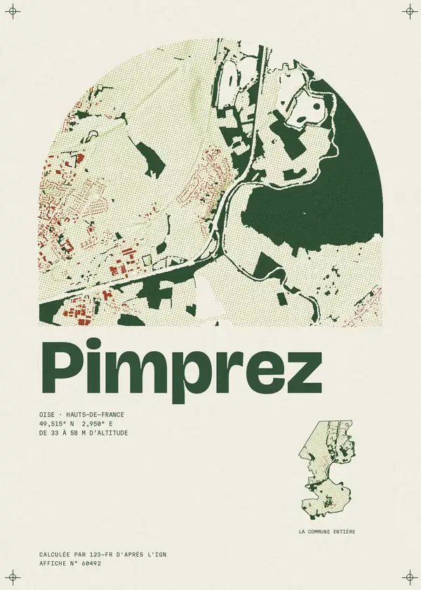 Affiche de Pimprez, calculée par 123-fr d'après l'IGN