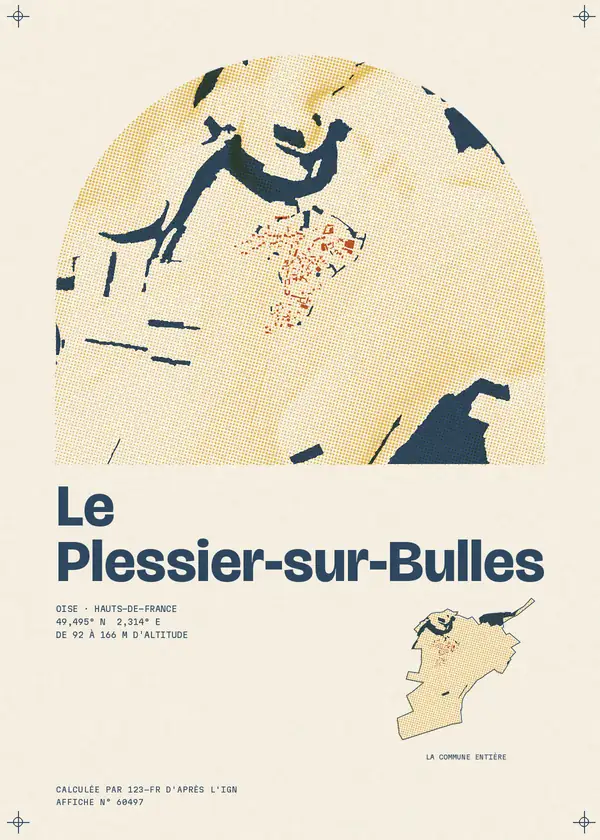 Affiche de Le Plessier-sur-Bulles, calculée par 123-fr d'après l'IGN