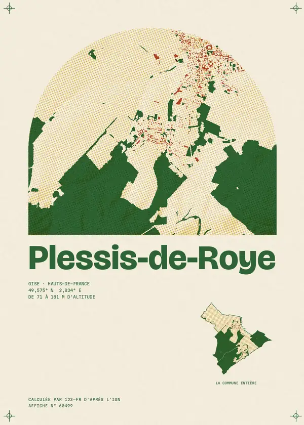 Affiche de Plessis-de-Roye, calculée par 123-fr d'après l'IGN
