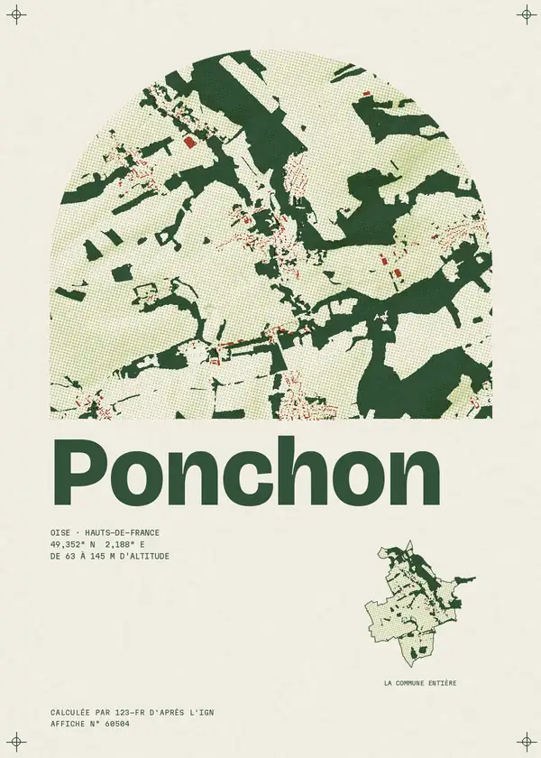 Affiche de Ponchon, calculée par 123-fr d'après l'IGN