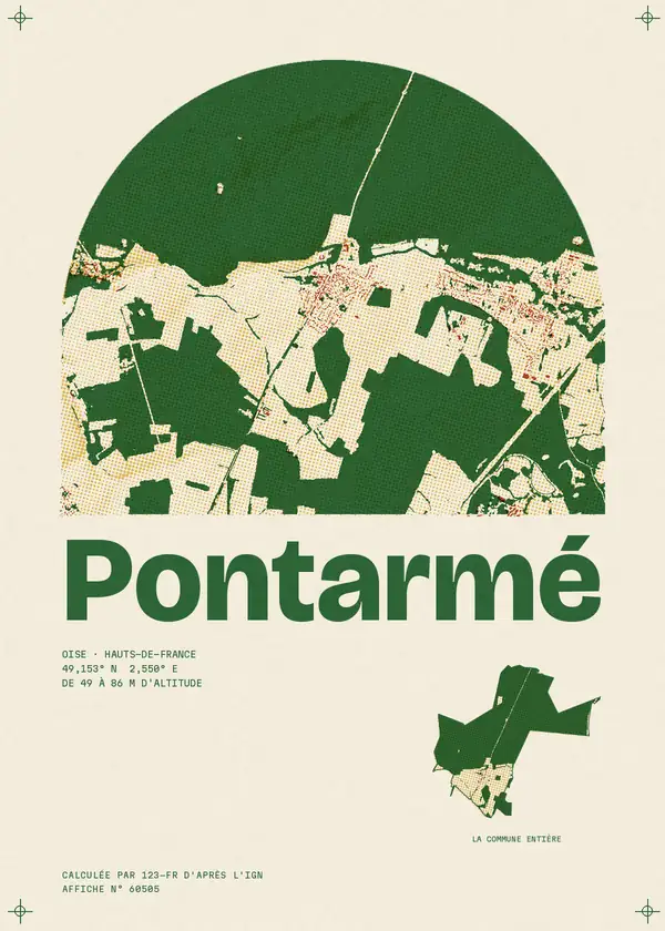 Affiche de Pontarmé, calculée par 123-fr d'après l'IGN