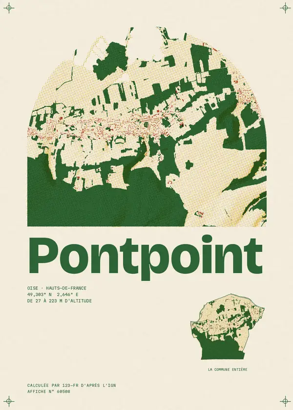 Affiche de Pontpoint, calculée par 123-fr d'après l'IGN