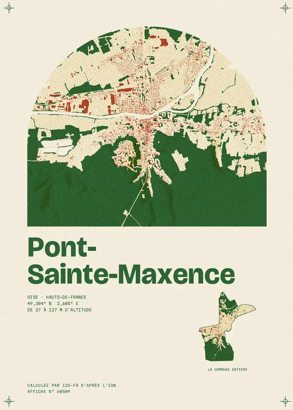 Affiche de Pont-Sainte-Maxence, calculée par 123-fr d'après l'IGN