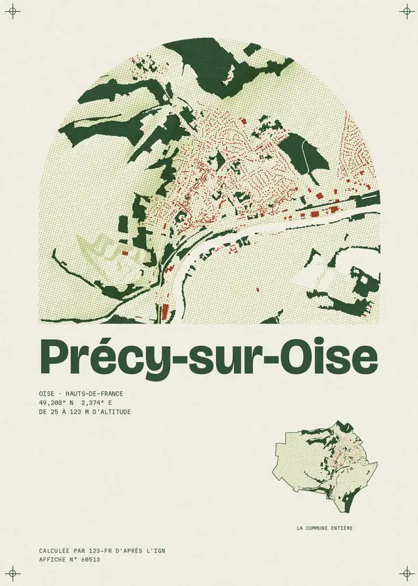 Affiche de Précy-sur-Oise, calculée par 123-fr d'après l'IGN