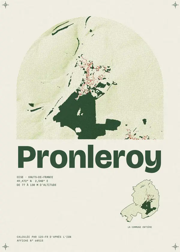 Affiche de Pronleroy, calculée par 123-fr d'après l'IGN