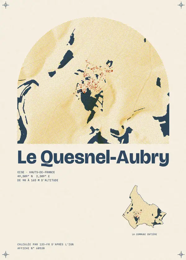 Affiche de Le Quesnel-Aubry, calculée par 123-fr d'après l'IGN