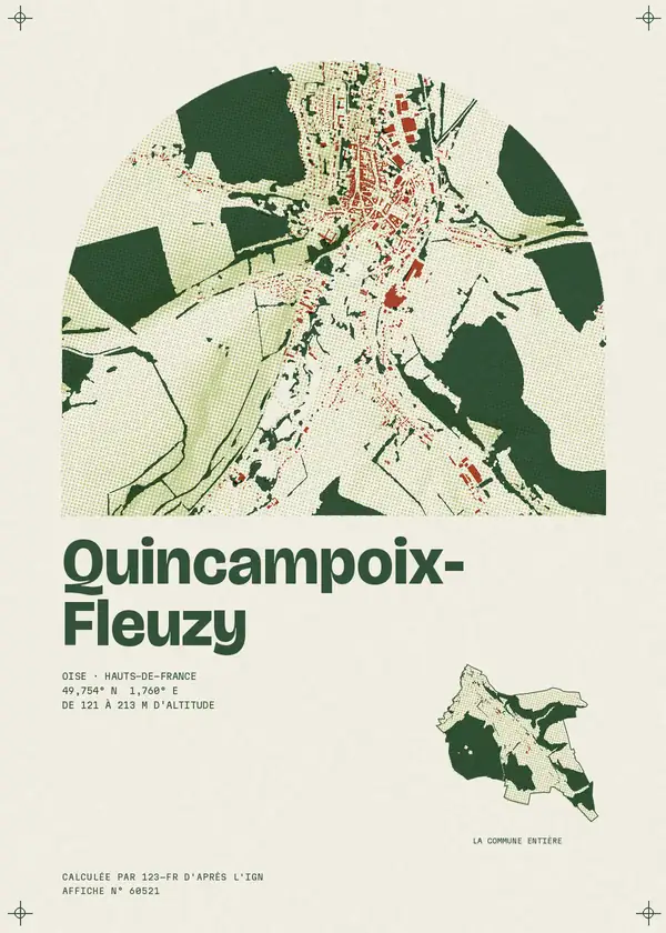 Affiche de Quincampoix-Fleuzy, calculée par 123-fr d'après l'IGN