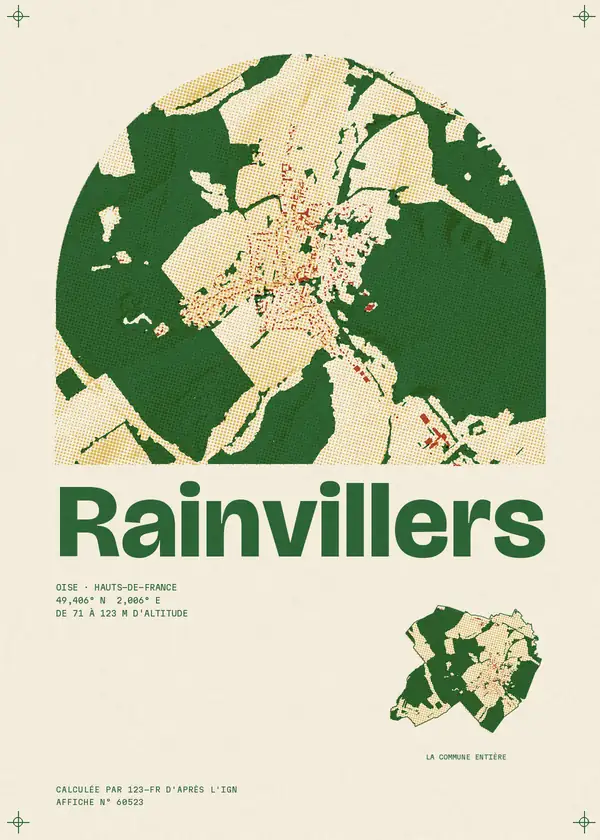 Affiche de Rainvillers, calculée par 123-fr d'après l'IGN