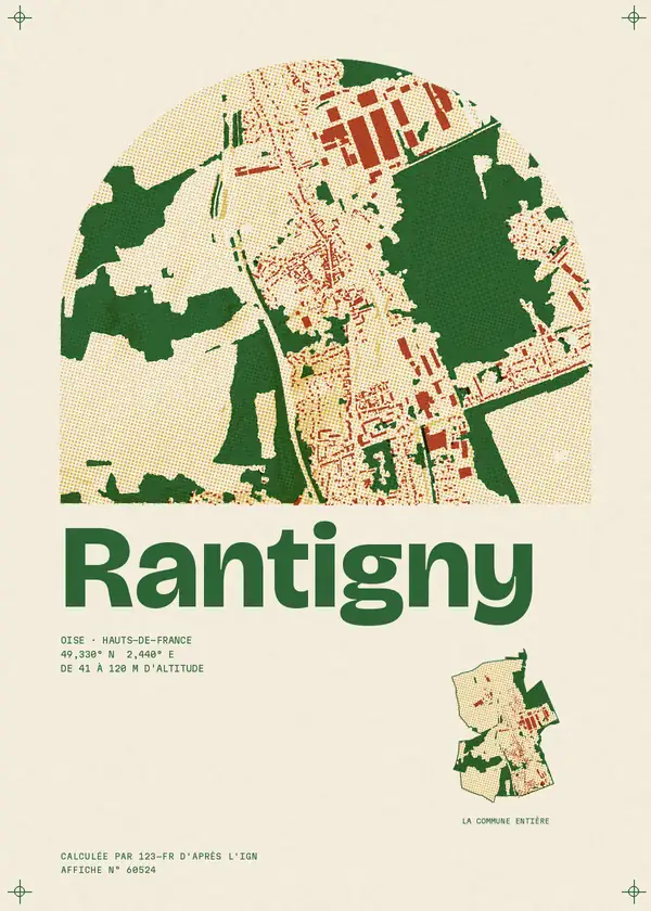 Affiche de Rantigny, calculée par 123-fr d'après l'IGN
