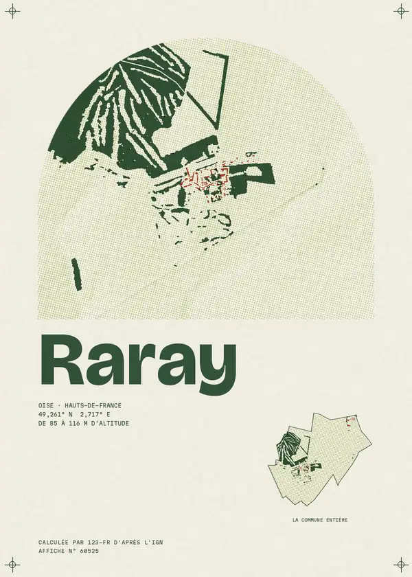 Affiche de Raray, calculée par 123-fr d'après l'IGN