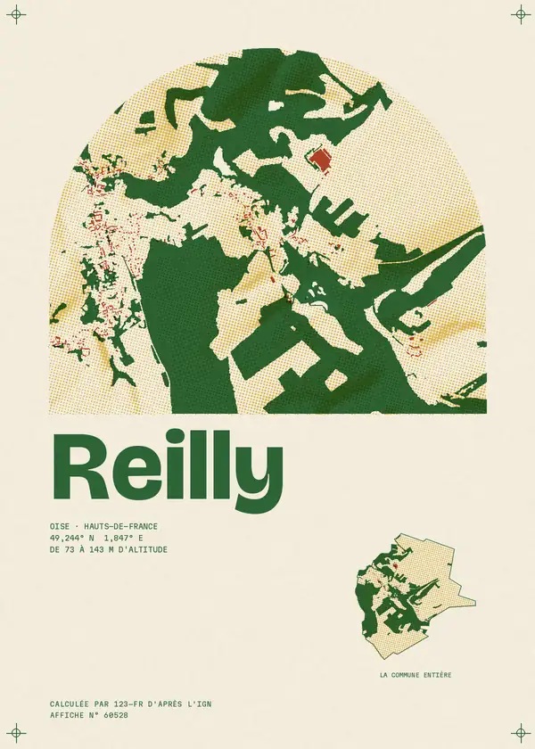 Affiche de Reilly, calculée par 123-fr d'après l'IGN