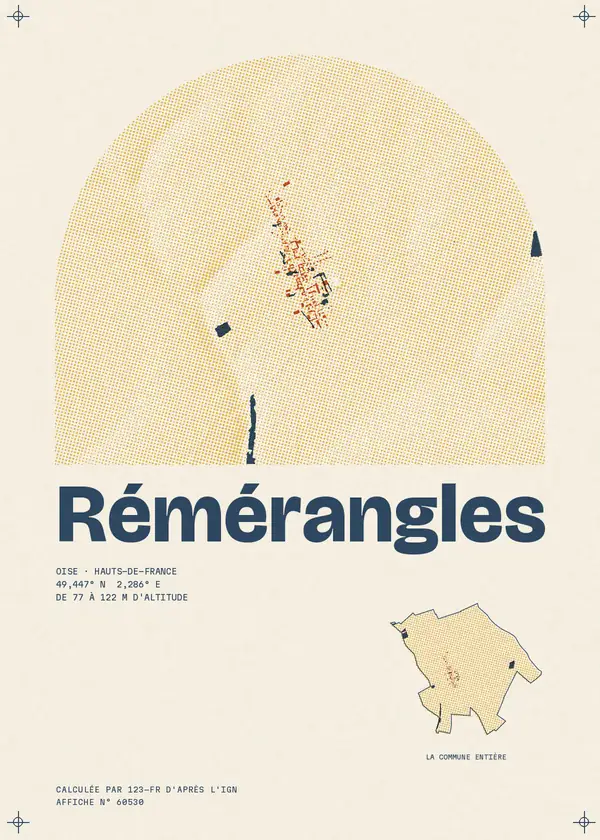 Affiche de Rémérangles, calculée par 123-fr d'après l'IGN