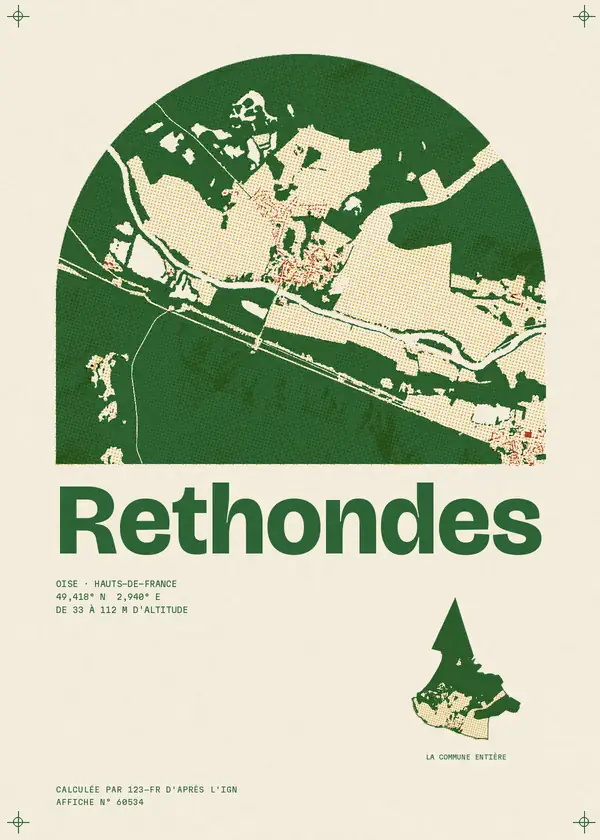 Affiche de Rethondes, calculée par 123-fr d'après l'IGN