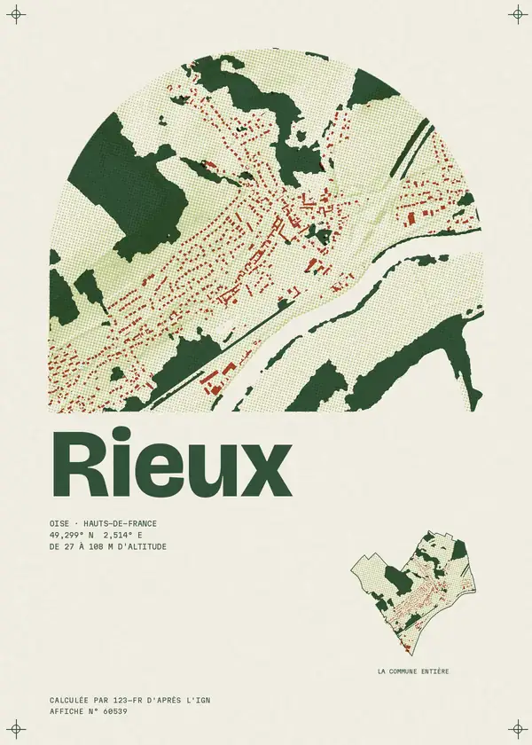 Affiche de Rieux, calculée par 123-fr d'après l'IGN
