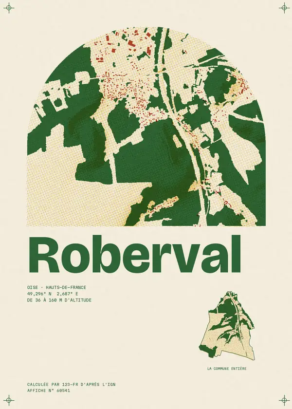 Affiche de Roberval, calculée par 123-fr d'après l'IGN