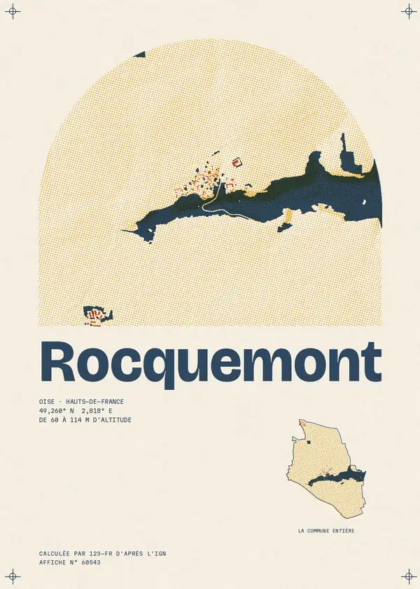 Affiche de Rocquemont, calculée par 123-fr d'après l'IGN