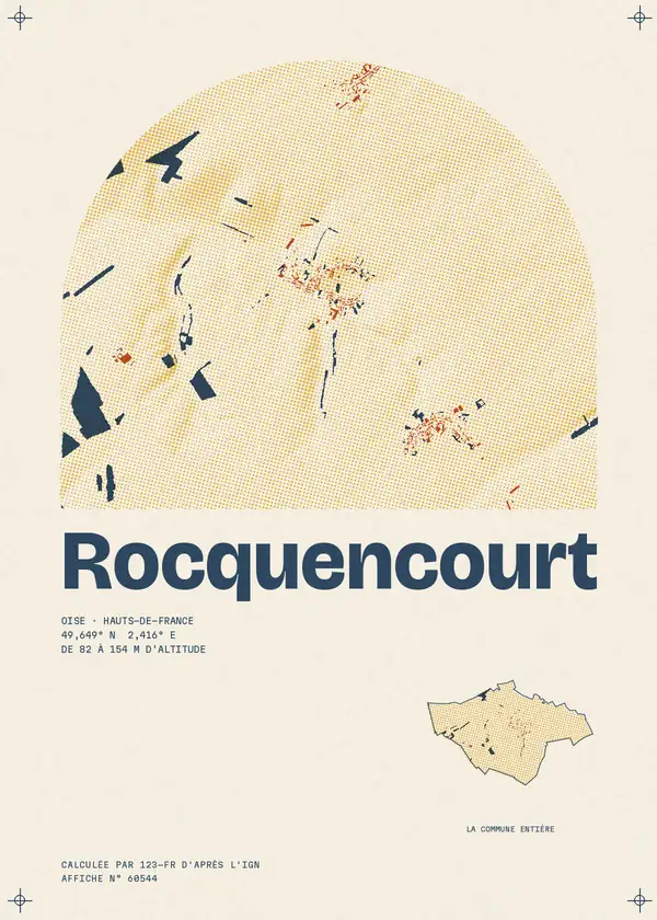 Affiche de Rocquencourt, calculée par 123-fr d'après l'IGN