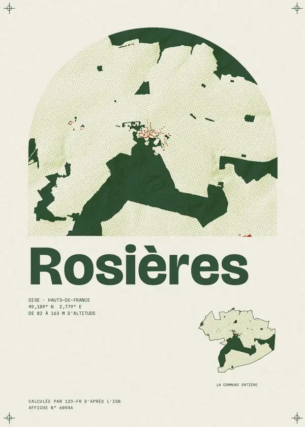 Affiche de Rosières, calculée par 123-fr d'après l'IGN