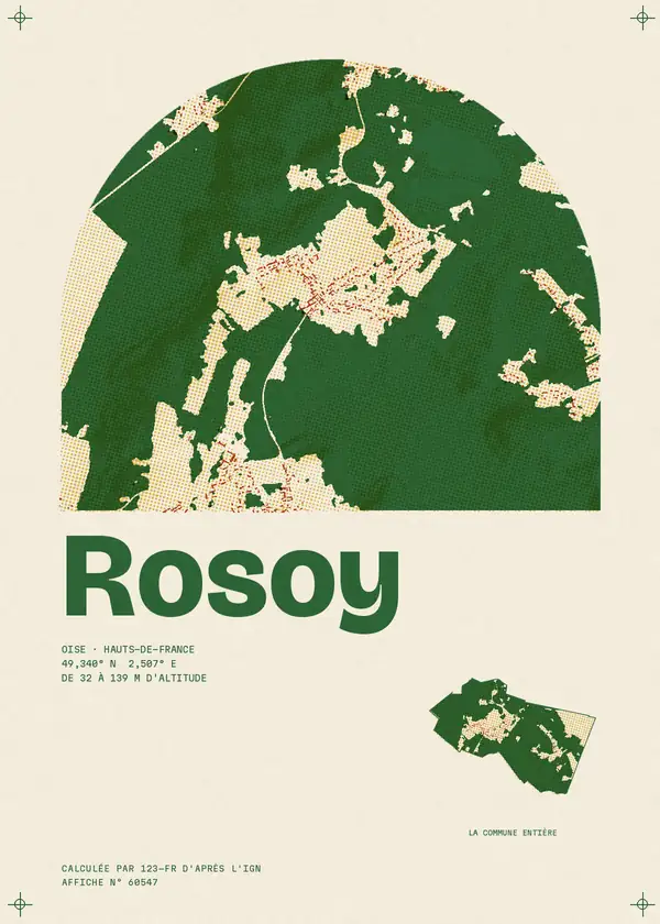 Affiche de Rosoy, calculée par 123-fr d'après l'IGN
