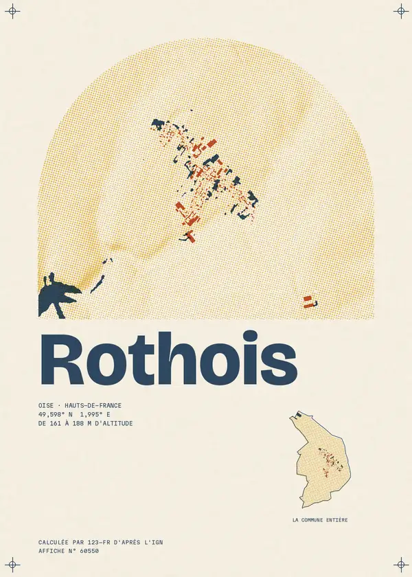 Affiche de Rothois, calculée par 123-fr d'après l'IGN