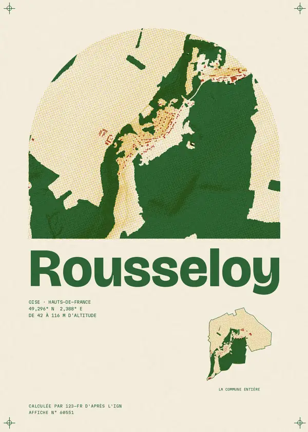 Affiche de Rousseloy, calculée par 123-fr d'après l'IGN