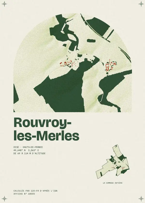 Affiche de Rouvroy-les-Merles, calculée par 123-fr d'après l'IGN