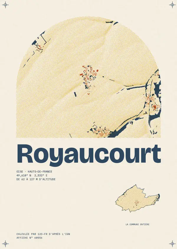 Affiche de Royaucourt, calculée par 123-fr d'après l'IGN