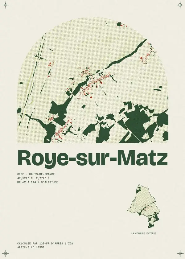 Affiche de Roye-sur-Matz, calculée par 123-fr d'après l'IGN
