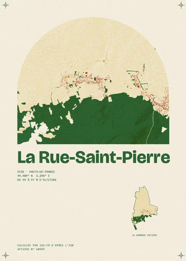 Affiche de La Rue-Saint-Pierre, calculée par 123-fr d'après l'IGN