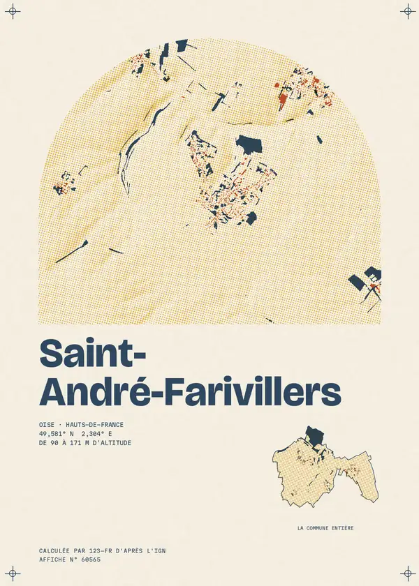 Affiche de Saint-André-Farivillers, calculée par 123-fr d'après l'IGN
