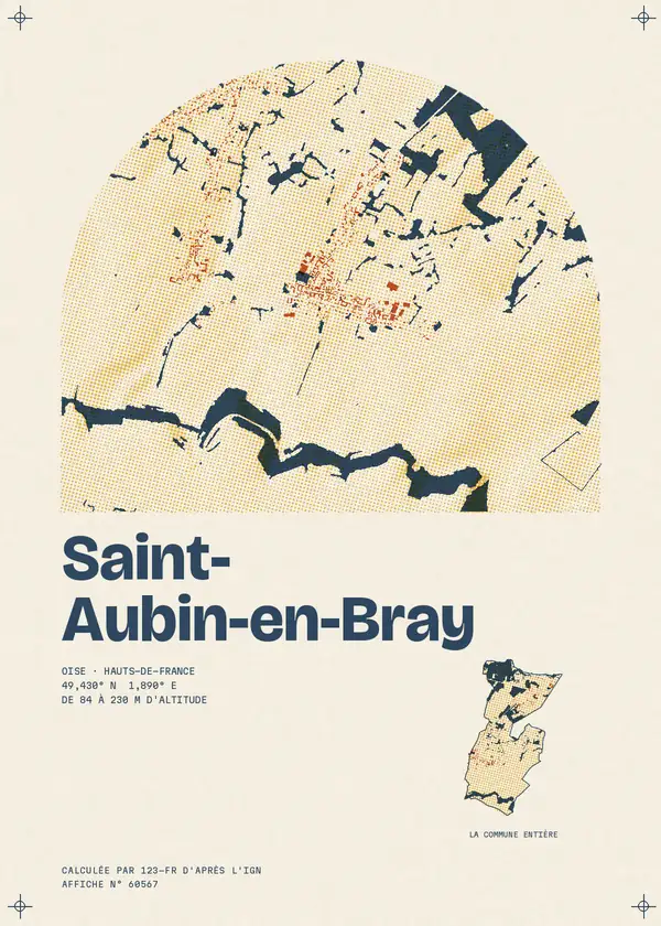 Affiche de Saint-Aubin-en-Bray, calculée par 123-fr d'après l'IGN