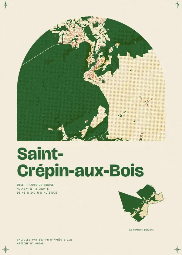 Affiche de Saint-Crépin-aux-Bois, calculée par 123-fr d'après l'IGN