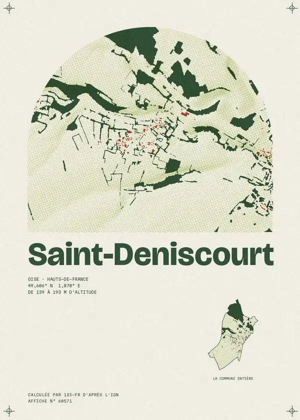 Affiche de Saint-Deniscourt, calculée par 123-fr d'après l'IGN